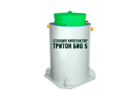 Вариант монтажа Станции Биореактор Тритон БИО - Принудительный сброс на рельеф или ливневую траншею